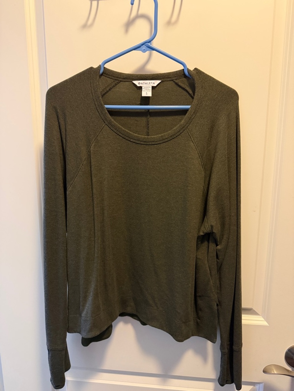 Athleta Olive Crewneck Long-Sleeve Pullover